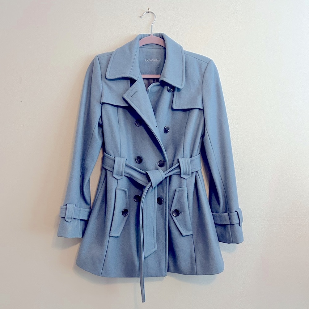 Calvin Klein Baby Blue Pea Coat